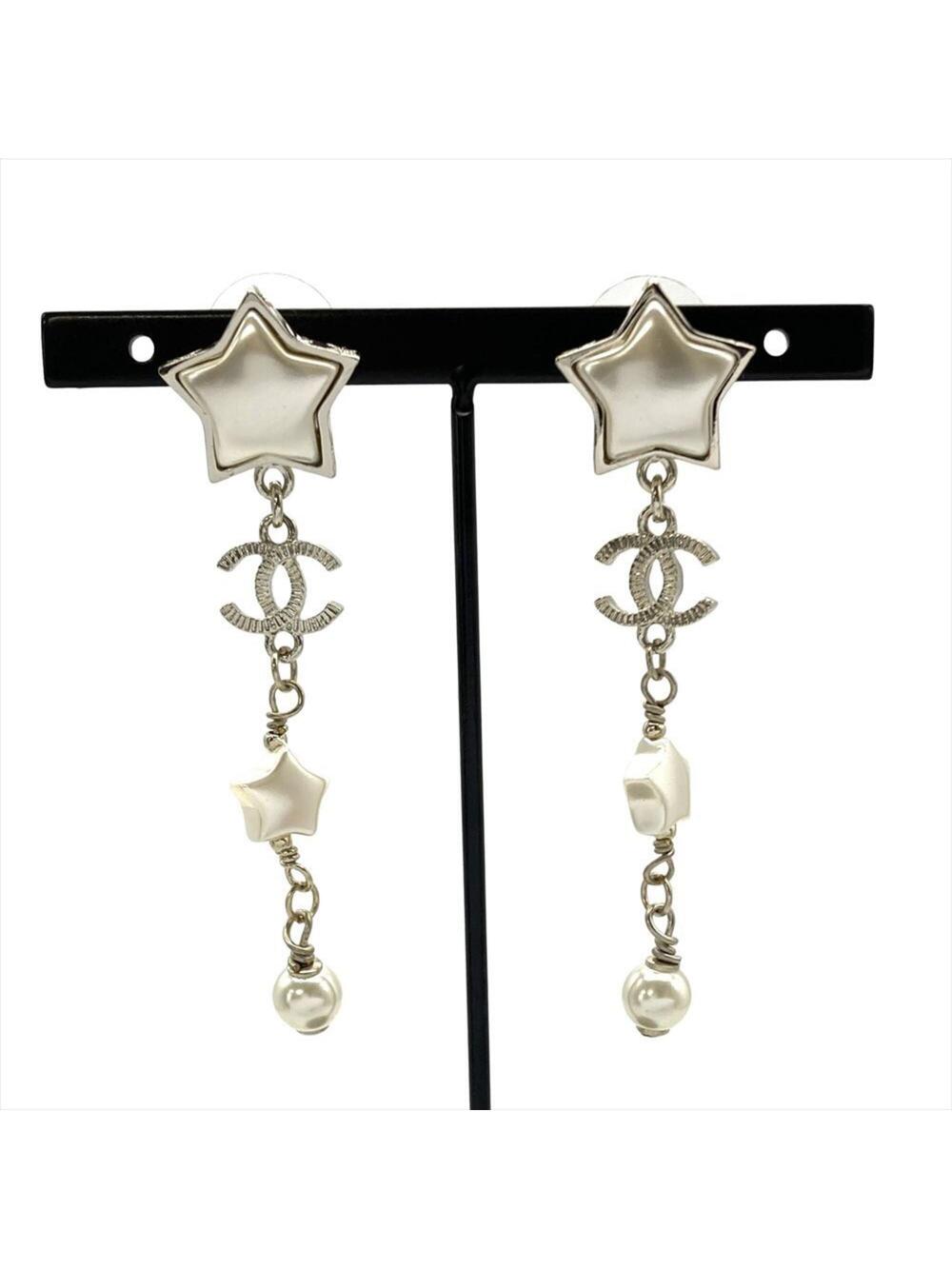 Chanel Cc Logo Star Earrings Sterling #343237C84B